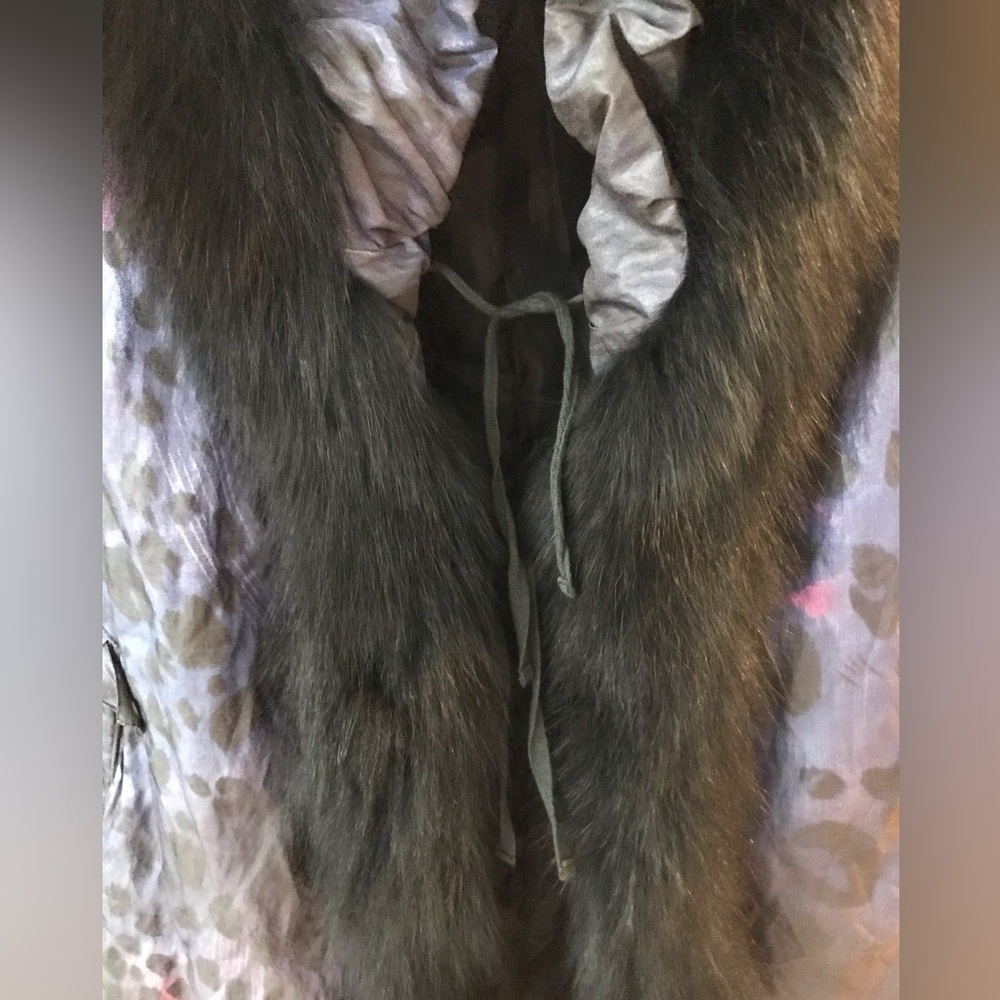 Colette Paris coat with real fur fox trim SZ S - Picture 10 of 13